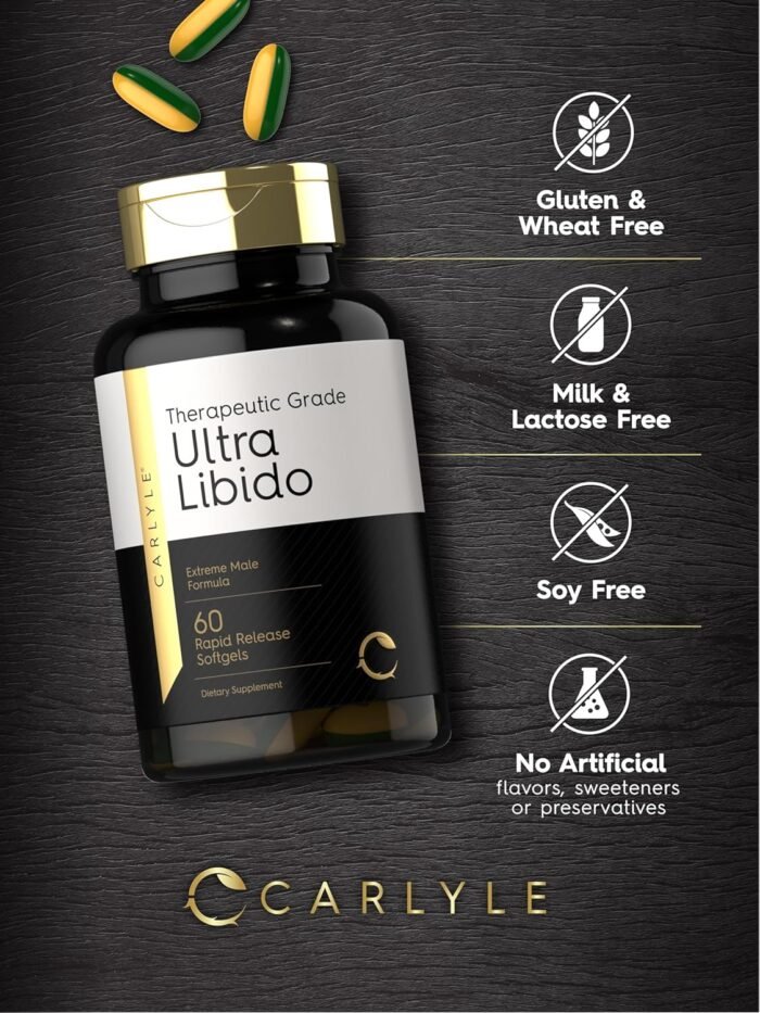 Carlyle Ultra Libido Supplement for Men | 60 Softgel Capsules | Extreme Male Formula | Non-GMO & Gluten Free - Image 5