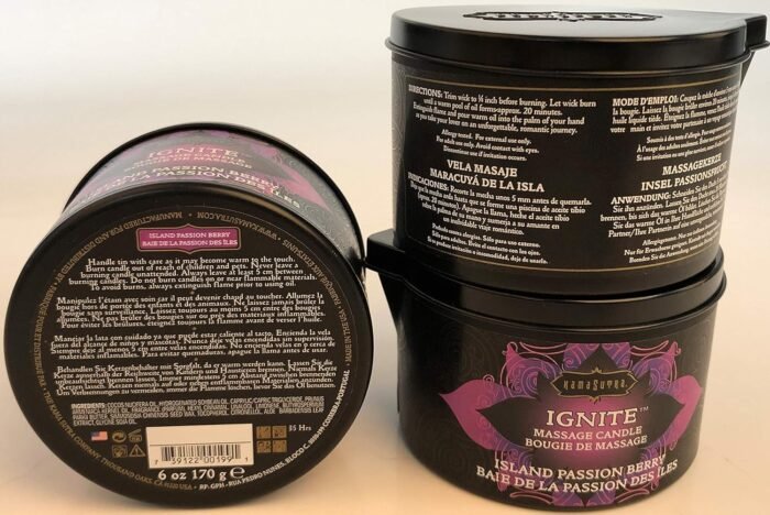 KAMA SUTRA Ignite Massage Candle - Coconut Oil and Soy Based - Island Passion Berry, 6 oz Candle Melts into a Warm Massage Oil, Couples Massage, Pour Spout Massage Candle - Image 4