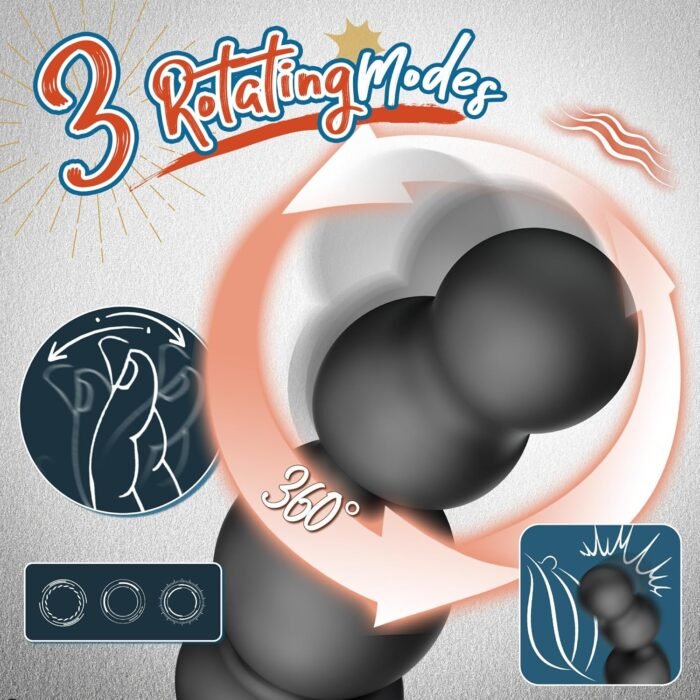 Sex Toys for Men, Anal Vibrator Prostate Massager with Cock Ring, Male Sex Toys with 3 Rotating & 10 Vibrating Modes, Anal Sex Toys Anal Beads for Adult Couples with Remote - Image 3