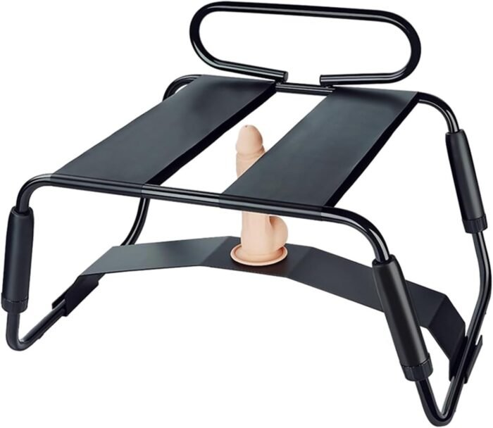 Sex Toys Sex Chair Adjustable Height Sex Bench Bouncing Mount Sex Stool Position Bouncer Chair with Handrail and Dildo Stainless Portable Elastic Chairs BDSM Sex Novelty Toy for Adult Game (Black) for