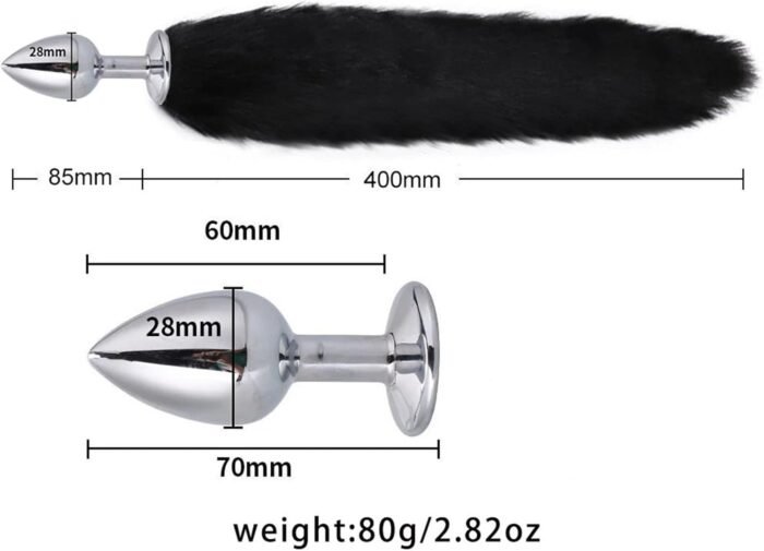 Cute Fox Tail Anal Butt Plug with Faux Silver Fox Tail Butt Plugs with Cat Ears Headband Anal Sex Toys Couples Lover Flirting Libido Stimulation Toys (Color : 4pcs-Black) - Image 7