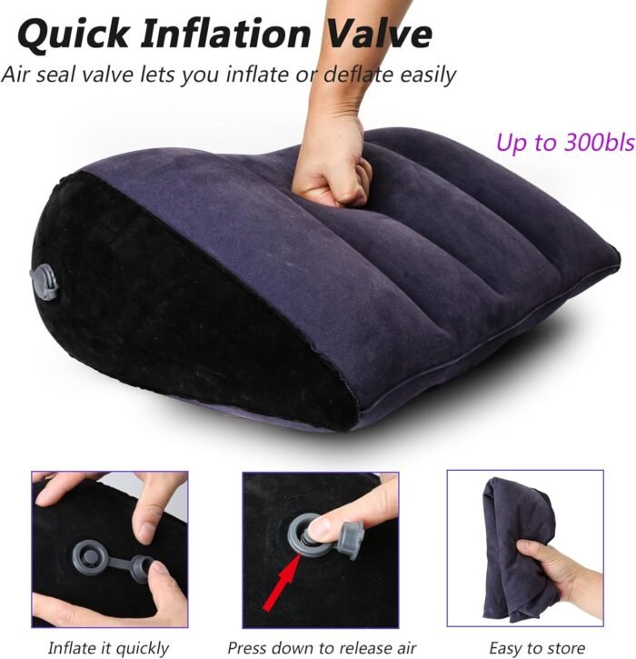 BDSM Sex Restraint Set- Adult Sex Toy Position Pillow with Adjustable Thigh Sex Leather Bondage Strap, Sex Ramp Furniture for Deep Position Support, Sex Pillow Wedge Bed Restraints for Couples Sex - Image 5