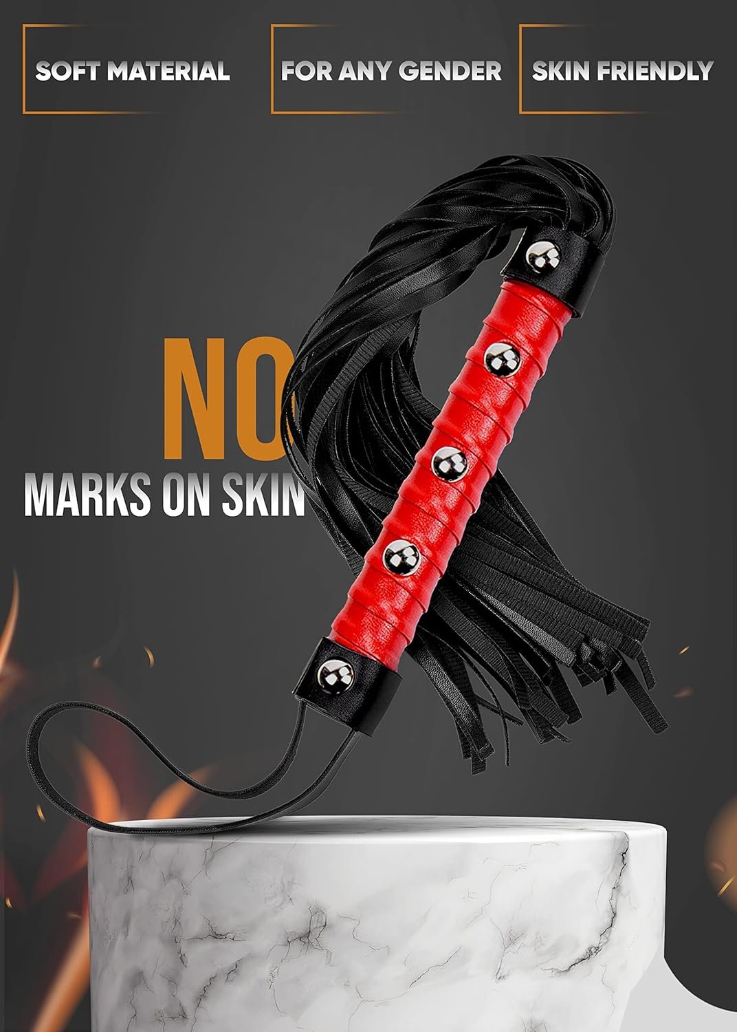 Whip Crop Feather Adult Sex Set, Sex BDSM Whip, Sex French Tickler, Faux Leather Whip Flogger, Feather Tickler BDSM Paddle Sex Set - Image 4