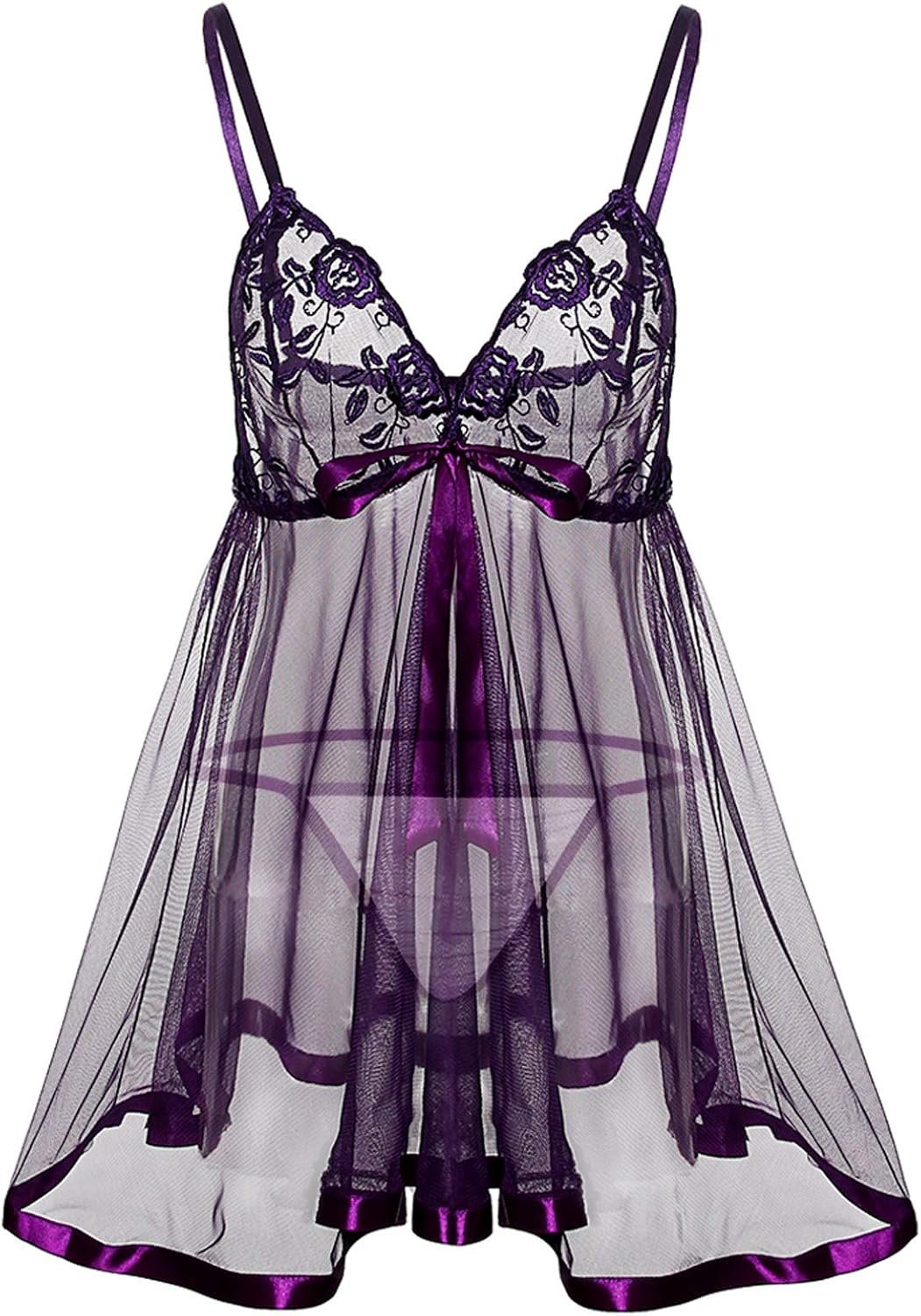 Womens Nightie Chemise Lingerie for Women Camisole Lace Lingerie Set for Women Sexy Bow Tie Sheer Slutty Butterfly