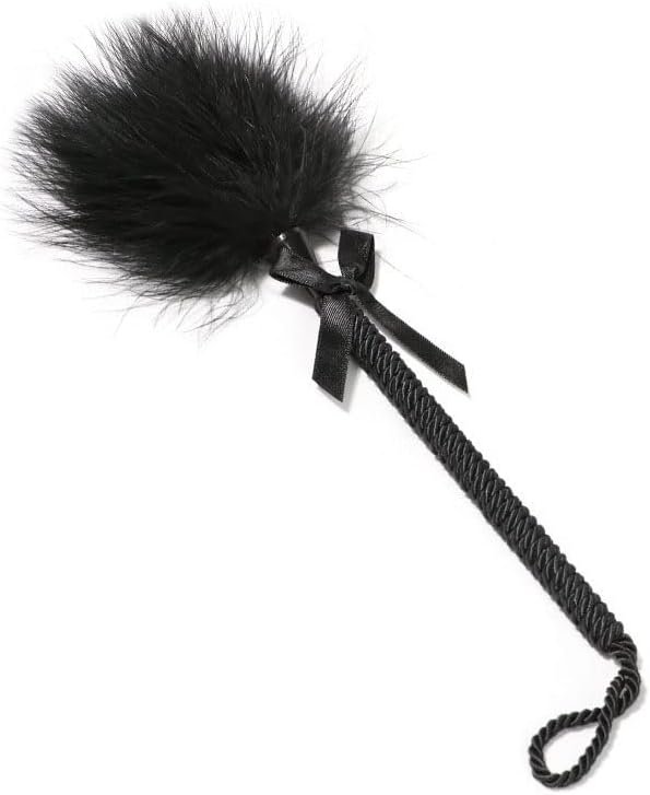 SM Adult Sexy Feather Teasing Toys Male and Female Role Play Tickling Sex Articles (Black)