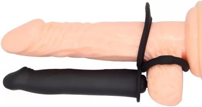 Vibrating Cock Ring with 10 Vibration Mode, Strap On Penis Ring Erection Enhancing Strap-On Dildo Butt Plug Vibrator Couples Double Penetration SM Sex Toys for Men, Adult Male Anal Sex Toy