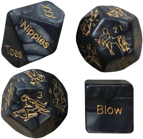 Set of 4 Sex Dice for Adult Couples Games - Make The Perfect Couples Toys - Fun Sex Toys for Perfect Night Party - Kinky Naughty Dice for Female - Romantic Foreplay Couple or Sex Toy for Lover