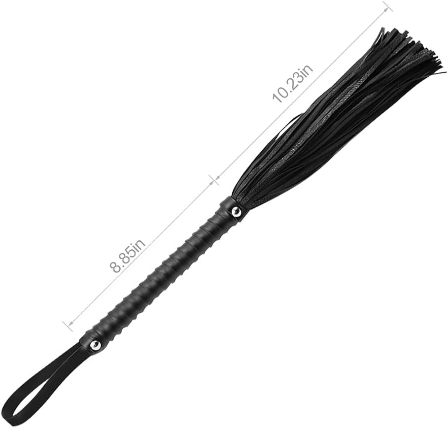 SM Leather Short Nail Black Belted Sexy Fun Whip Flirting Fantasy Sex Toys Fetish Hand Paddle Kinky Restraint Bondage Sex Role Play - Image 5