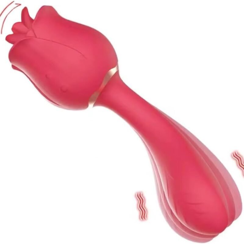 Rose Toy Vibrator for Women - Upgraded Rose Sex G Spot Vibrator 2 in 1 Clitoral Stimulator Butt Plug, Rose Vibrator for Couples Adult Sex Toys Games