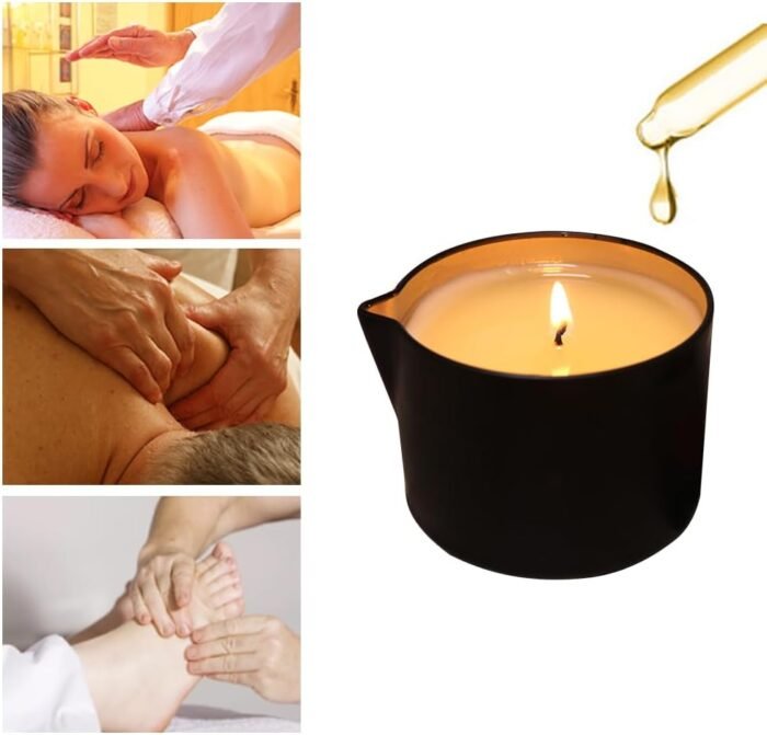 Pure Natural Soybean Scented Massage Candles for Couples-Low Temp Relaxing Candles Aromatherapy - Body Lotion Candles for Massage 6.35 OZ (Pomegranate Scent) - Image 3