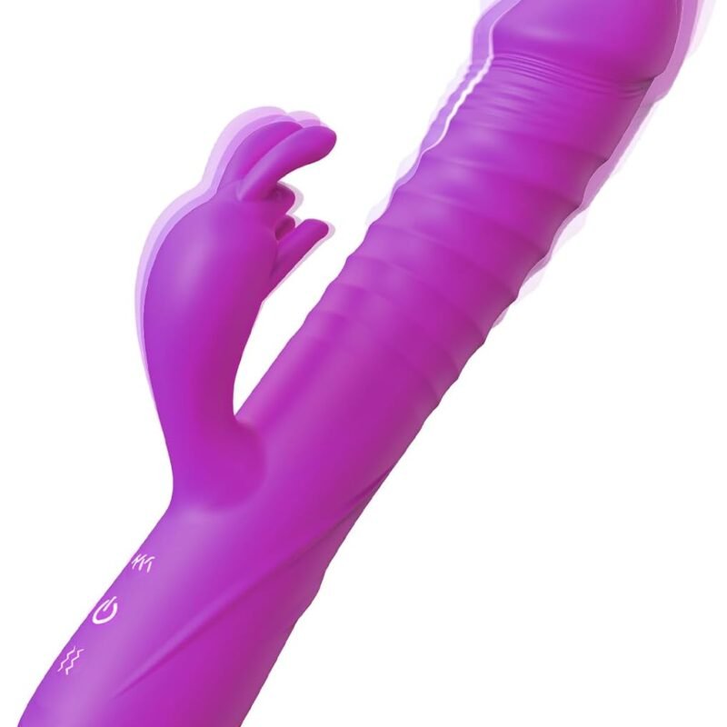 Thrusting Dildo Vibrator Sex Toys - Dildos Adult Toys for Women Rabbit G Spot Vibrator with 3 Fast Thrusting & 10 Vibration Modes, Clitoral Stimulator Adult Sex Toy for Women Couple (Purple)