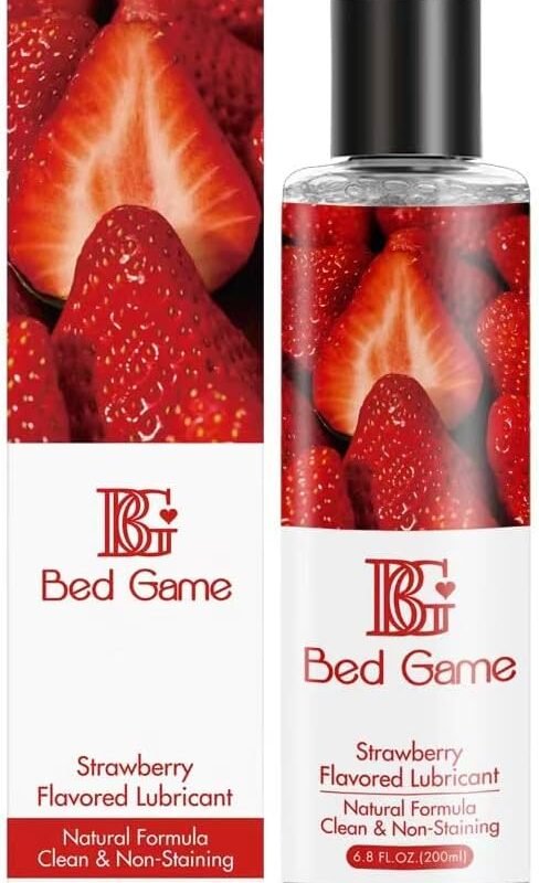 Water-Based Strawberry Flavored Lubricant Sex Lube for Men, Women, and Couples, Massage Gel pH Balanced Massage Oil with Non-Sticky Formula Anal lube - Privacy and Toy Safe Lube - 6.8 Fl Oz