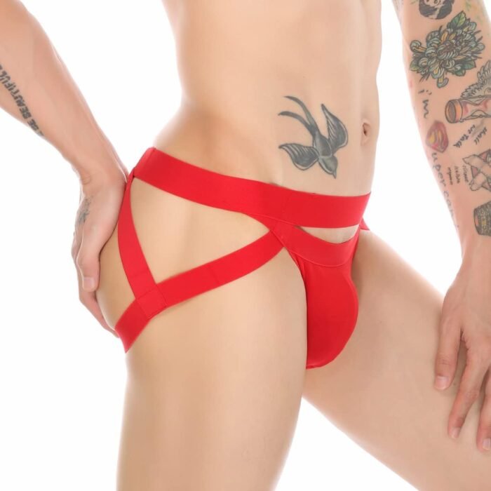 ABAFIP Mens Jockstrap Underwear Low Waist Mesh Breathable Athletic Supporter Jock Straps Spandex Hollow Hot Male Underpants - Image 3