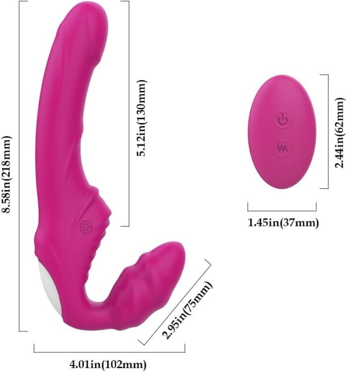 Vibrating Strapless Strap on Dildo Vibrator Sex Toys – Adorime Silicone Rechargeable Remote Control Female Clitoris Stimulate Adult Toy G-Spot Massager for Lesbian and Women - Image 5