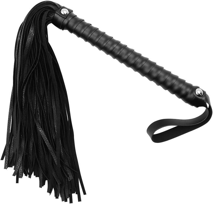 SM Leather Short Nail Black Belted Sexy Fun Whip Flirting Fantasy Sex Toys Fetish Hand Paddle Kinky Restraint Bondage Sex Role Play - Image 3