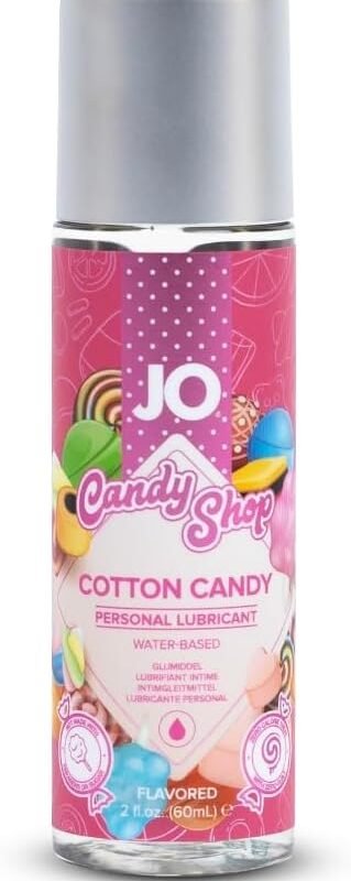 JO H2O Candy Shop Cotton Candy Flavored Lubricant, Water Based Sugar Free Lube for Men, Women and Couples, 2 Fl Oz