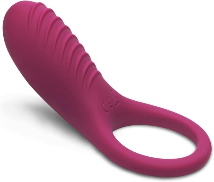 IMO Full Silicone Vibrating Cock Ring - Waterproof Rechargeable Penis Ring Vibrator - Sex Toy for Male or Couples (Wine Red)
