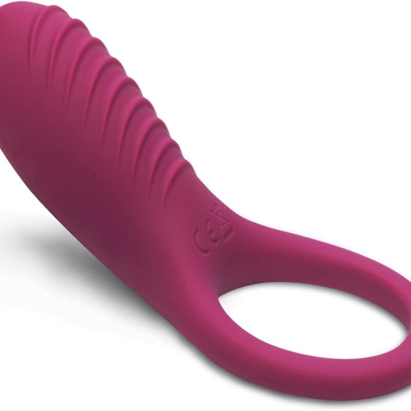 IMO Full Silicone Vibrating Cock Ring - Waterproof Rechargeable Penis Ring Vibrator - Sex Toy for Male or Couples (Wine Red)