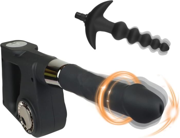 Handheld Sex Machine, Vaginal Anal Vibrator with Simulated Dildo and Anal Plugs, Multiple Thrust Modes, Powerful Sex Toys, G-spot Teasing, Anal Play, Adult Products for Couples and Gay People