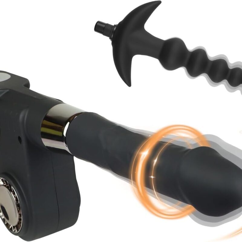 Handheld Sex Machine, Vaginal Anal Vibrator with Simulated Dildo and Anal Plugs, Multiple Thrust Modes, Powerful Sex Toys, G-spot Teasing, Anal Play, Adult Products for Couples and Gay People