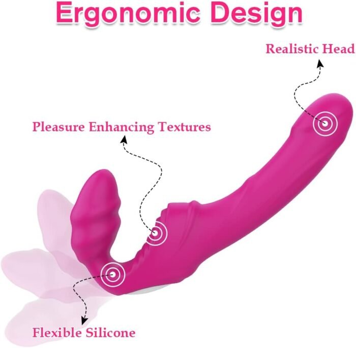 Vibrating Strapless Strap on Dildo Vibrator Sex Toys – Adorime Silicone Rechargeable Remote Control Female Clitoris Stimulate Adult Toy G-Spot Massager for Lesbian and Women - Image 3