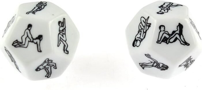 2 pcs of 12 Sides Funny Sex Position Dice for Bachelor Party or Adult Couples Novelty Toys Game Gift