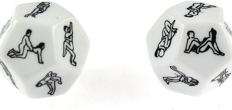 2 pcs of 12 Sides Funny Sex Position Dice for Bachelor Party or Adult Couples Novelty Toys Game Gift