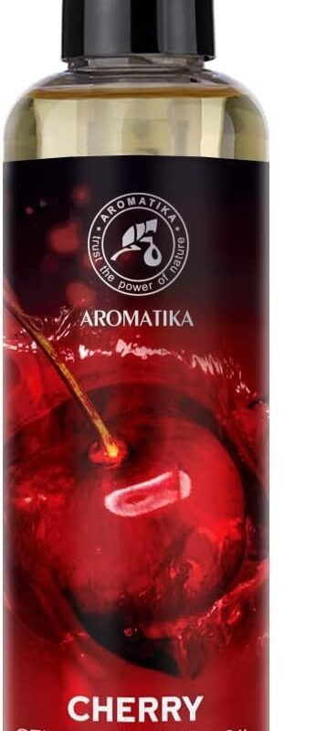Cherry Sensual Massage Oil for Couple 6.8 Fl Oz - Massage Oil - Blend of Almond and Grapeseed Oils - Body Oil for Him & Her - for Couples - Romantic Gift - Relaxing Massage Oil