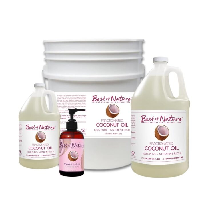Best of Nature 100% Pure Fractionated Coconut Oil - Liquid MCT Massage & Body Oil, Unscented Moisturizer for Hair, Skin, Face, Aromatherapy Carrier for Essential Oils, Half Gallon (64 fl oz) - Image 9