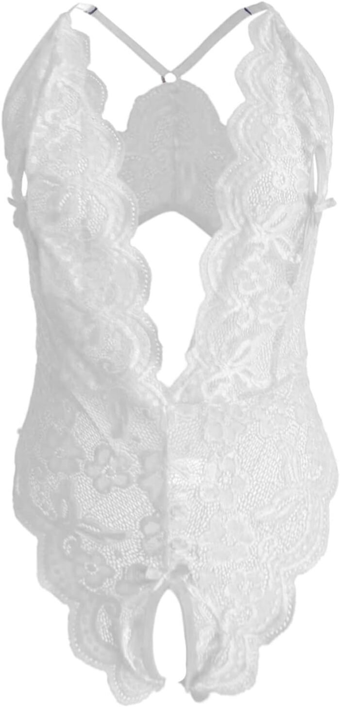 Womens Lingerie Sets Adjustable Nightwear Crop Top and Shorts Teddy Babydolls Backless Slips Set - Image 4