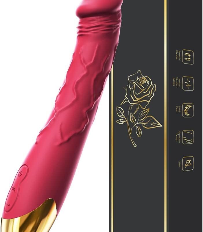 7.6 Inch Realistic Dildo Vibrator for Women，10 Powerful Vibration Modes for Clitoral and G-spot Stimulation, Waterproof Rose Adult Sex Toys for Women and Couples