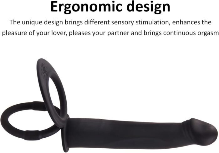 Vibrating Cock Ring with 10 Vibration Mode, Strap On Penis Ring Erection Enhancing Strap-On Dildo Butt Plug Vibrator Couples Double Penetration SM Sex Toys for Men, Adult Male Anal Sex Toy - Image 8