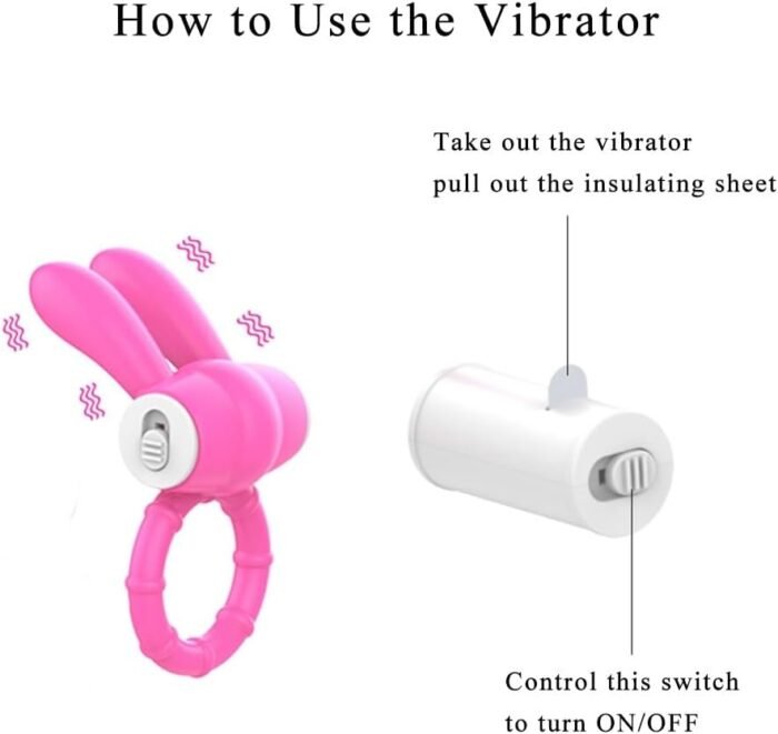 Silicone Vibrating Cock Ring with Rabbit Ears,Penis Ring for Couples Sex Toys G-spot Stimulation for Man Couples Sex Play Waterproof - Image 2