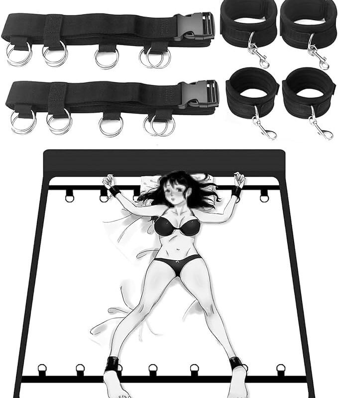 Bed Restraints Sex Furniture Bondage Gear & Accessories Hand Cuff Set for Adults Couples Bedroom Leg Thigh Restraints Sex Resistance Bands with Ankle Strap for Queen Size Bed King Mattress Sweater