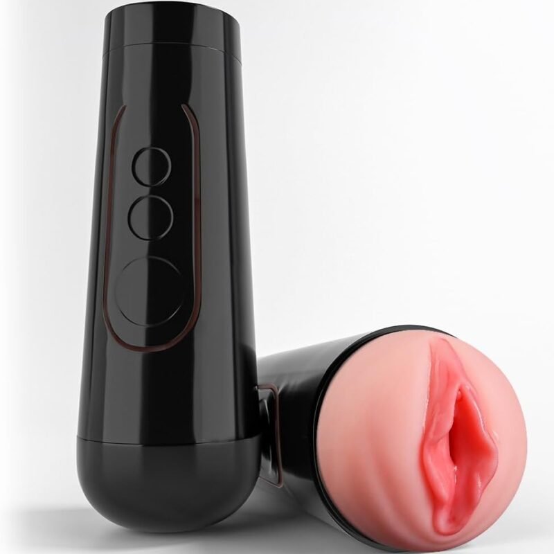 Male Masturbator Cup, Quiet Adult Sex Toys for Men Realistic Pocket Pussy Vagina Textured with 7.5in Depth Lifelike Soft and Man Masturbation Stroker