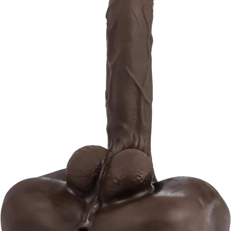 Torso Dildo - Male Sex Doll for Women Men Gay Female Masturbation Toy, Artificial Realistic Torso Penis 2 in 1 Sex Doll Torso with 7″ Big Flexible Dildo & 4.5″ Deep Anal, G Spot Riding Dildos (Black)