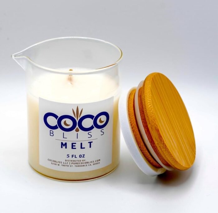 Coco Bliss Melt - Massage Candle Natural Coconut Moisturizing Body Oil Candles for Women, Men & Romantic Couples | Body Essential Oil Candle Vanilla Scent, Vitamin E Almond Oil, Cocoa Butter - 5oz - Image 5