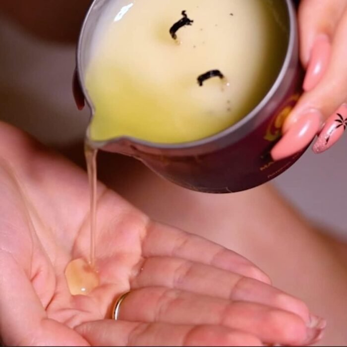 Sensual Massage Candle - Melts to Silky Oil, No Waxy Residue - Skin Moisturizing Body Massage Oil Candles (160 Grams or 6 oz.) - with Palmarosa, Ylang Ylang, Black Pepper by PURE EARTH essentials - Image 3