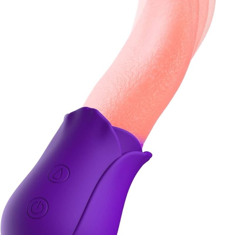 Rose Vibrators, Rose Sex Stimulator for Women, Clitoral G Spot Tongue Licking Vibrator Nipples Massager Vaginal Anal Breast Sex Toys for Female Masturbation & Couples Foreplay Purple