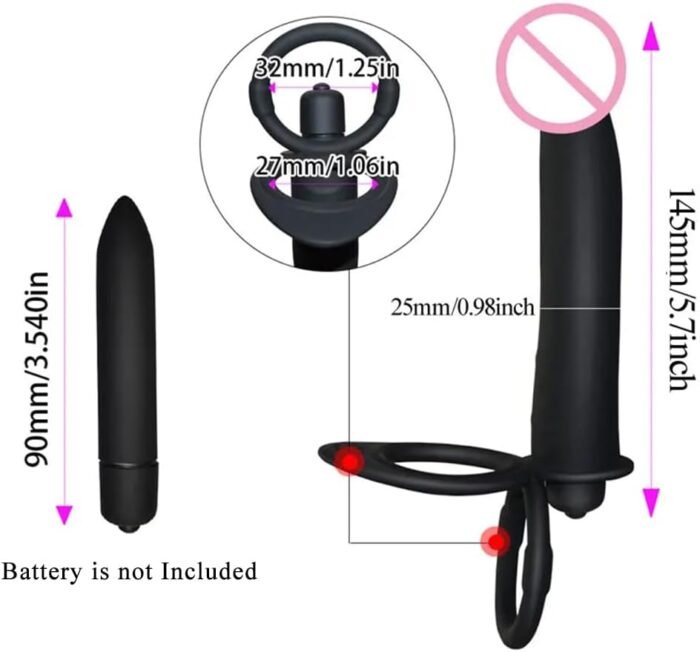 Vibrating Cock Ring with 10 Vibration Mode, Strap On Penis Ring Erection Enhancing Strap-On Dildo Butt Plug Vibrator Couples Double Penetration SM Sex Toys for Men, Adult Male Anal Sex Toy - Image 7