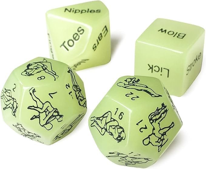 4 Pcs Sex Dice for Couples Naughty, Sexy Dice Game Set for Adult to Make,Glow in The Dark Sex Dice for Couples Glow in The Dark Sex Dice for Couples G2, Blue