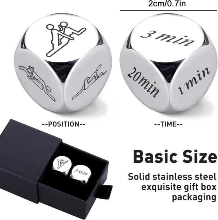 2Pcs Date Night Dice for Couples Valentine's Day Gifts for Boyfriend Girlfriend Decision Dice Couple Gifts for Men Women Funny Couple Dice Games New Year's gift for Wife Husband Birthday for Her Him - Image 2