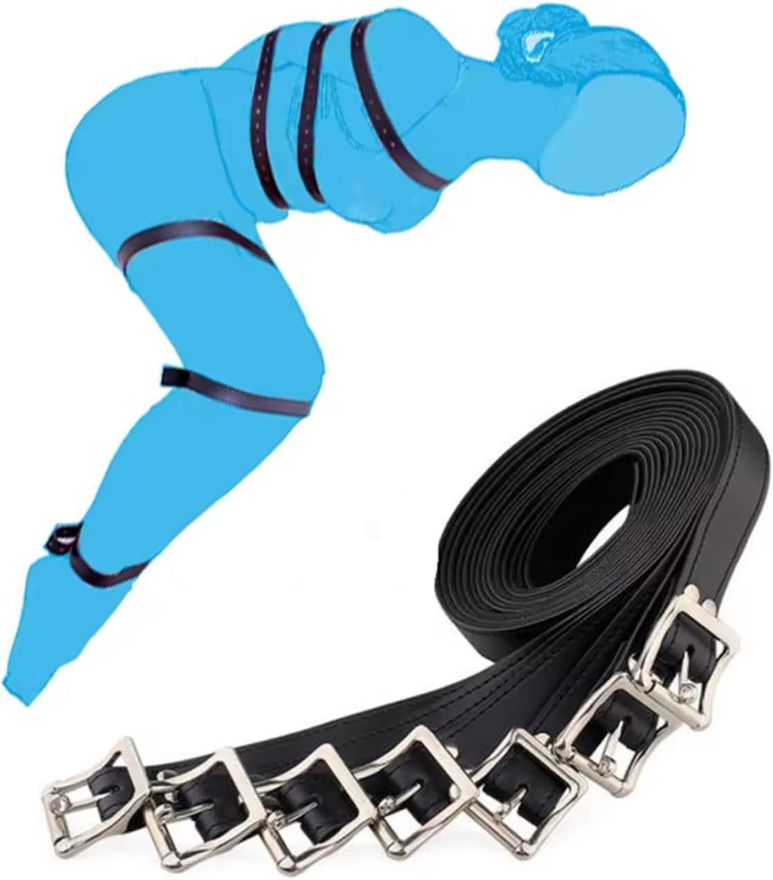 BDSM Toys Bondage Restraints Adult Sex Toys for Couples, 7Pcs Full Body Leather Bondage Set Sex Rope Adult Toys, SM Fetish BDSM Kit Sex Bondage Gear & Accessories, Sex Games Adult Sex Toys for Men - Image 4
