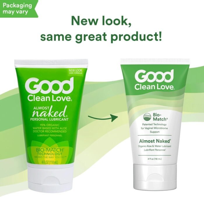 Good Clean Love Almost Naked Organic Water-Based Lube, Personal Lubricant with Aloe Vera, Safe for Adult Toys & Condoms, pH-Balanced, Intimate Wellness Gel for Men & Women, 95% Organic, 1.5 Oz - Image 2