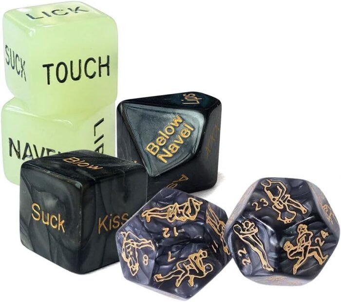 Sex Dice for Adults Couples 6 PCS Glow in The Dark Positon Dice for Date Night Sex Games Fun Dices for Couple Lovers Dice Sex Gaming Fun Dices for Couple Lovers Foreplay