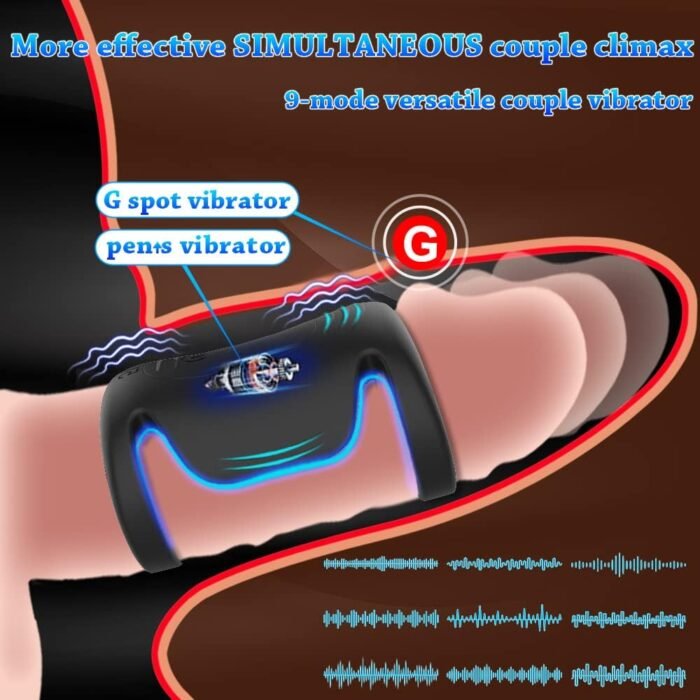 Multi-Wearable Vibrating Cock Ring Penis Tanshunly Adult Male Couples Sex Toys for Men Couple Pleasure, Mini Silicone Rings G spot Stimulator with 9 Vibrations - Image 2