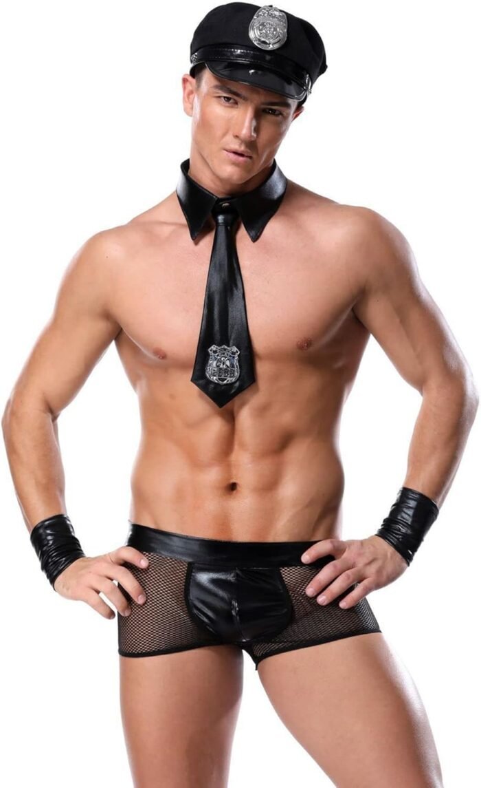 Mens Drillmaster Seaman Cosplay Costume Tuxedo Sexy Lingerie Set Role Play Officer Uniform Gay Bar Nightclub Outfit - Image 4