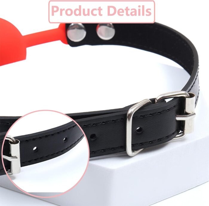 Leather Restraints Ball Mouth Plug Silicone Bondage Ball Gag Silicone Bondage Ball Gag for Sex, BDSM Restraints Toys Sex Gag Muzzles (B3) - Image 7