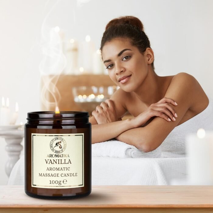 Scented Massage Candle Vanilla - Relaxing Massage Candle - Soy Wax Candle 3.5Oz - Massage Candle with Coconut and Almond Oils - Vanilla Oleoresin - Body Care - Calming - Beauty - Aromatherapy - Image 4