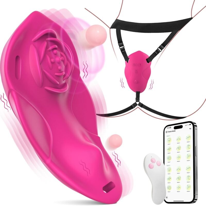Wearable Vibrator for Women, SMAM Womens Sex Toys Vibrating Panty Thong with 20 Vibrations, APP Remote Control Mini Discreet Clit Vibrators, Female Couples Adult Toys Sex Toy, Adult Sex Toys & Games